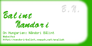 balint nandori business card