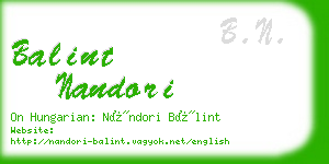 balint nandori business card